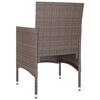 vidaXL Garden Chair And Stool Set of 4 Brown Poly Rattan Medium