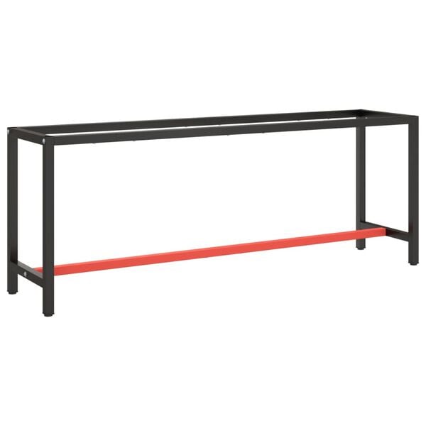 vidaXL Work Bench Frame Matte black and matte red Powder-coated metal