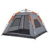 vidaXL Camping Tent Dome 5-Person Gray and Orange Quick Release