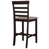 vidaXL Bar Stool Set of 2 Brown Rubberwood frame, Polyester fabric