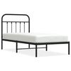 vidaXL Bed Frame Black Powder-Coated Steel Twin Industrial Bed Frame