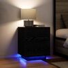 vidaXL Bedside Cabinet 2 pcs Black Oak 17.72 x 15.75 x 21.65 in