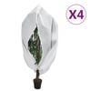 vidaXL Plant Fleece Cover Set of 4 White