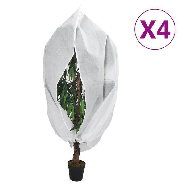 vidaXL Plant Fleece Cover Set of 4 White