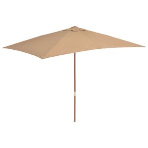 vidaXL Garden Parasol Taupe Polyester, Laminated bamboo, Hardwood