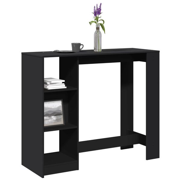 vidaXL Bar Table Black Engineered wood 48.8 x 18.1 x 40.7 in Bar Table