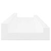 vidaXL Wall Shelf Set of 2 High gloss white MDF 15.7x3.5x1.2 in