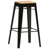 vidaXL Bar Stool Set of 4 Black and brown