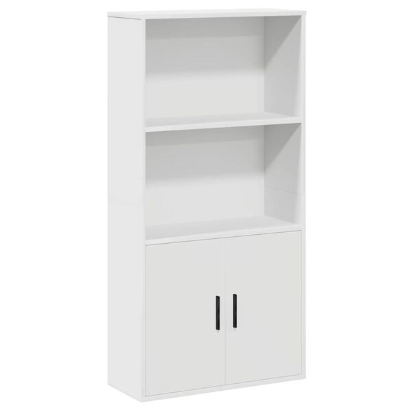 vidaXL Bookcase White Engineered wood Medium Bookcase Rectangular