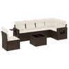 vidaXL Garden Sofa Set Brown PE rattan Large Adjustable Feet
