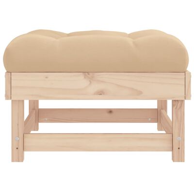 vidaXL Patio Footstool with Cushion Solid Wood Pine