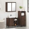 vidaXL Bathroom Furniture Set Brown oak Engineered wood, metal, glass