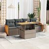 vidaXL Garden Sofa Set Grey with dark grey cushions