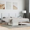 vidaXL Bed Frame White Powder-Coated Steel Full Bed Frame Rectangular