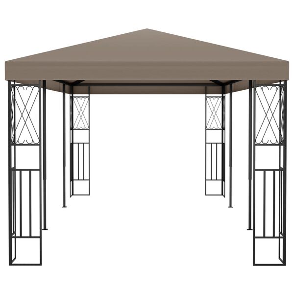 vidaXL Gazebo Taupe Fabric (100% polyester), steel 19.7 x 9.8 ft Durable