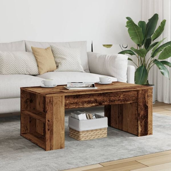 vidaXL Coffee Table Old wood Engineered wood Medium Storage