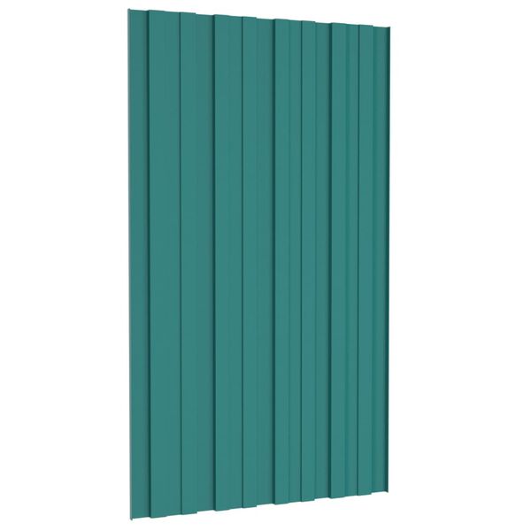 vidaXL Roof Panels 36 pcs Galvanised Steel Green 31.5x17.7"