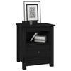 vidaXL Bedside Cabinet Set of 2 Black Solid Pine Wood Medium Storage