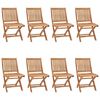 vidaXL Garden Chair Set of 8 Teak wood, Anthracite