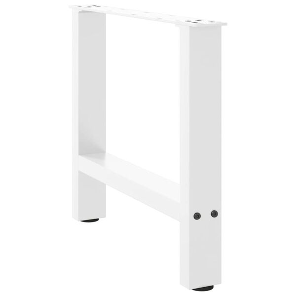 vidaXL Coffee Table Leg Set of 2 White Powder-coated steel