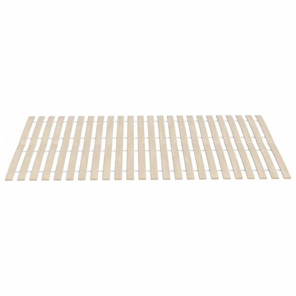 vidaXL Slatted Bed Base Natural poplar wood Solid poplar wood 31.5x79 in