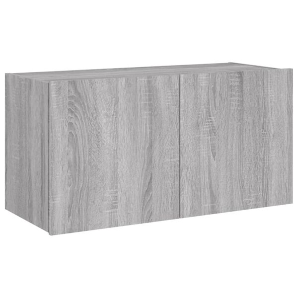 vidaXL TV Wall Cabinet Grey sonoma Engineered wood 31.5 x 13.8 x 16.1 in