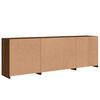 vidaXL Sideboard with LED Lights Brown Oak 79.5"x14.6"x26.4"