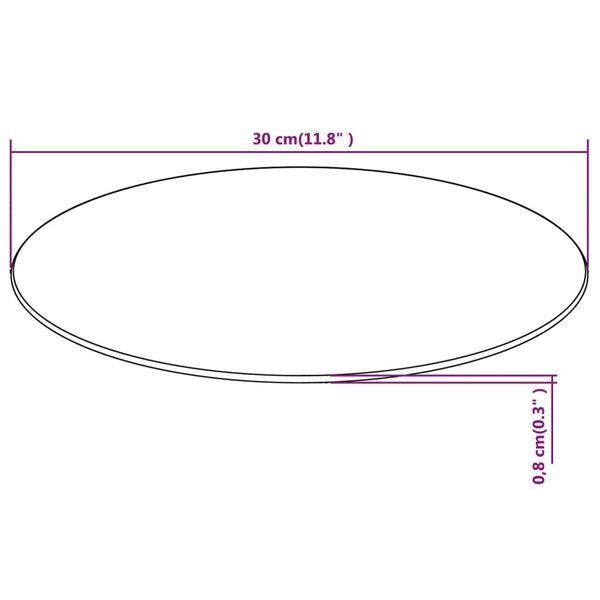 vidaXL Replacement Table Top Clear Tempered Glass 11.8 in Diameter