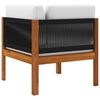 vidaXL Garden Lounge Set Cream White, Black Solid Acacia Wood, Rope Medium