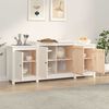 vidaXL Sideboard White Solid Pine Wood 64.6 in x 14.6 in x 26.8 in