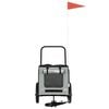 vidaXL Pet Bike Trailer Grey and Black 49.21 x 20.87 x 21.26 in