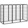 vidaXL Dog Playpen Black Powder-coated steel