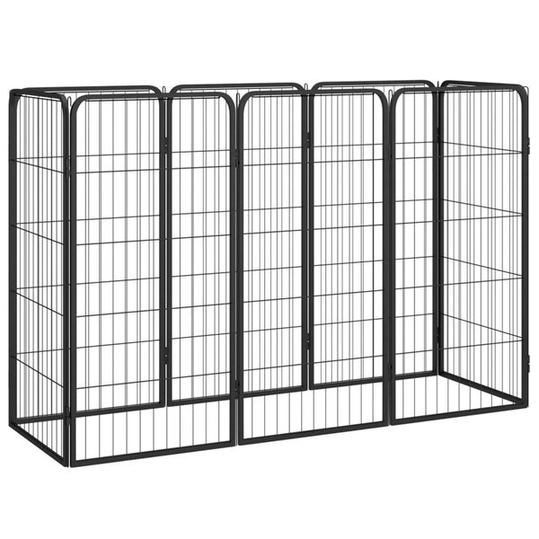 vidaXL Dog Playpen Black Powder-coated steel