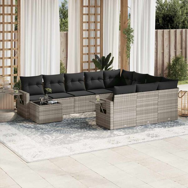 vidaXL Garden Sofa Set Light Grey