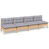 vidaXL 4-seater Garden Sofa Pinewood and Grey