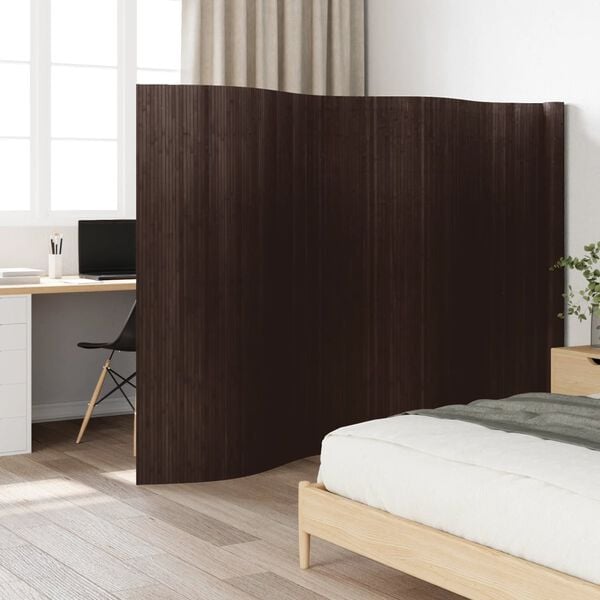 vidaXL Room Divider Dark Brown 65.0x236.2" Bamboo