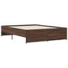 vidaXL Bed Frame Brown Oak Engineered Wood, Metal Double Durable