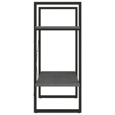 vidaXL 2-Tier Book Cabinet Gray 23.6"x11.8"x27.6" Solid Pine Wood