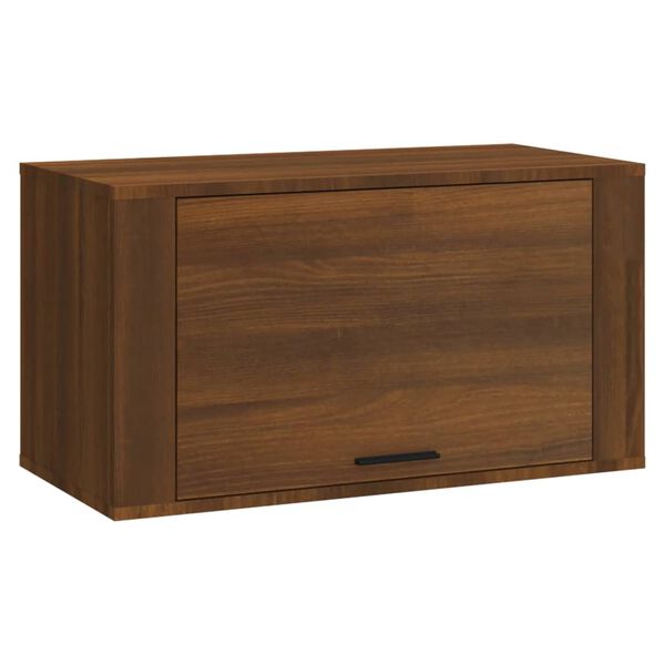 vidaXL Wall-mounted Shoe Cabinet Brown Oak Engineered wood Medium