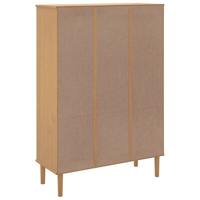 vidaXL Bookcase SENJA Rattan Look Brown 35.4"x13.8"x51.2" Solid Wood Pine