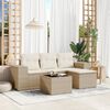vidaXL Garden Sofa Set Beige PE rattan Medium Modular Garden Sofa Set