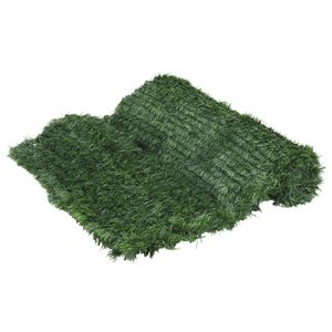vidaXL Artificial Grass Fence Green PVC, Iron Large