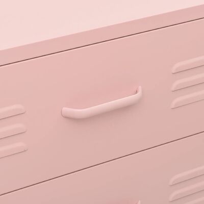 vidaXL Chest of Drawers Pink 31.5"x13.8"x40" Steel