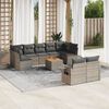 vidaXL Garden Sofa Set Grey PE Rattan Large Foldable Garden Sofa Set