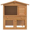 vidaXL Rabbit Hutch Brown Solid pine wood Large Rabbit Hutch
