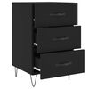 vidaXL Bedside Cabinet Black Engineered wood Medium Bedside Cabinet