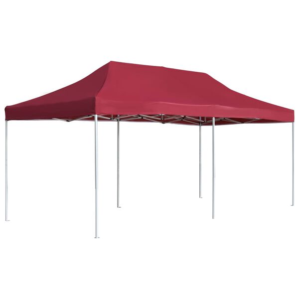 vidaXL Party Tent Wine Red Aluminum alloy, Oxford fabric with PVC coating