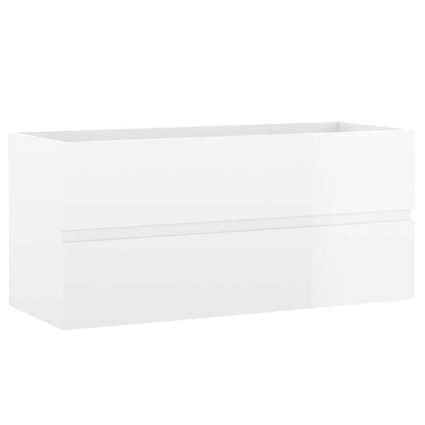 vidaXL Sink Cabinet High gloss white Engineered wood 39.4 x 15.2 x 17.7 in