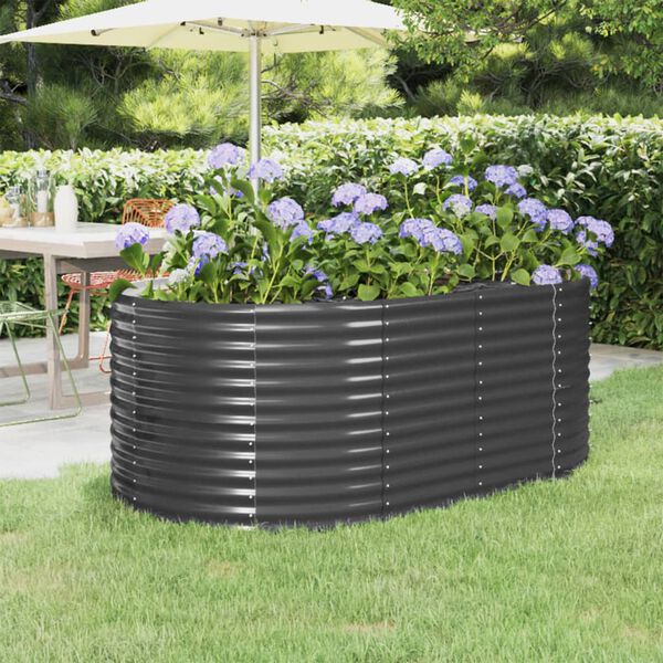 vidaXL Garden Raised Bed Anthracite Powder-coated steel Large
