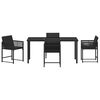 vidaXL Garden Dining Set 5 pcs Black Poly Rattan